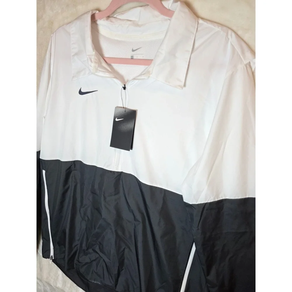 Nike Mens Football Windrunner Quarter Zip Jacket Black White‎ CI4474-100 Size L